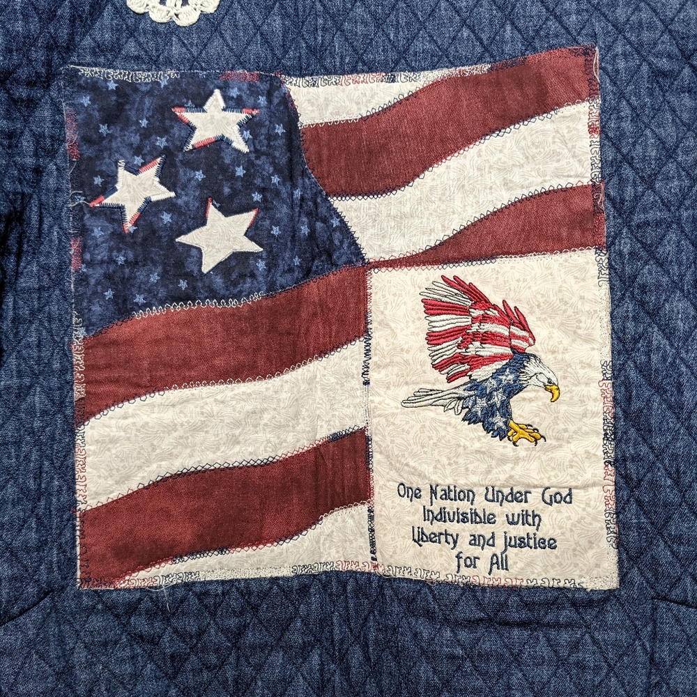 Vintage Quilted Jacket American Flag - Picture 4 of 5